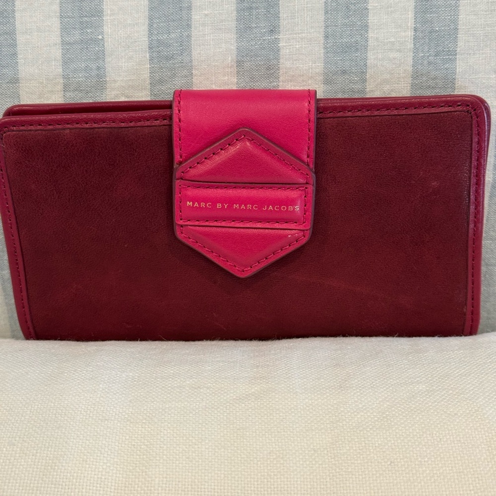 Marc by Marc Jacobs Burgundy, Cream and Pink Wallet